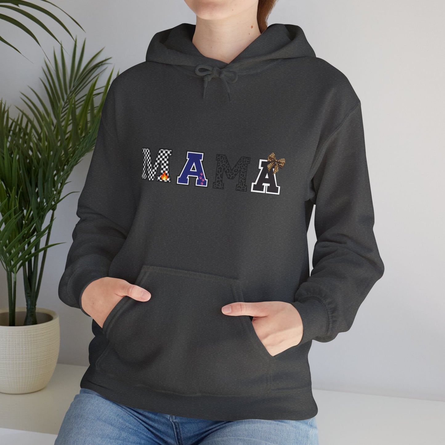 Mama Graphic Hoodie — Cute Patterned Letters Mom Pullover