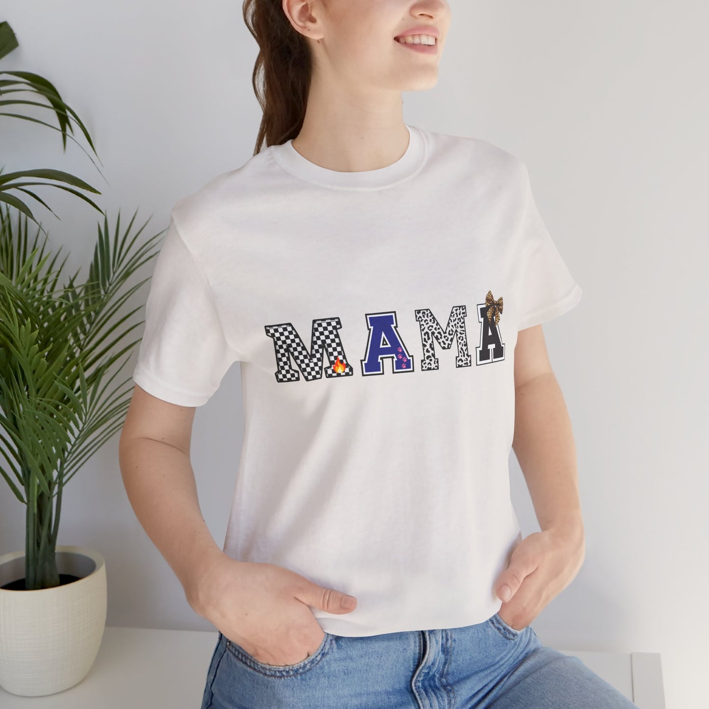 Mama Graphic Tee — Playful Patterned Lettering for Moms