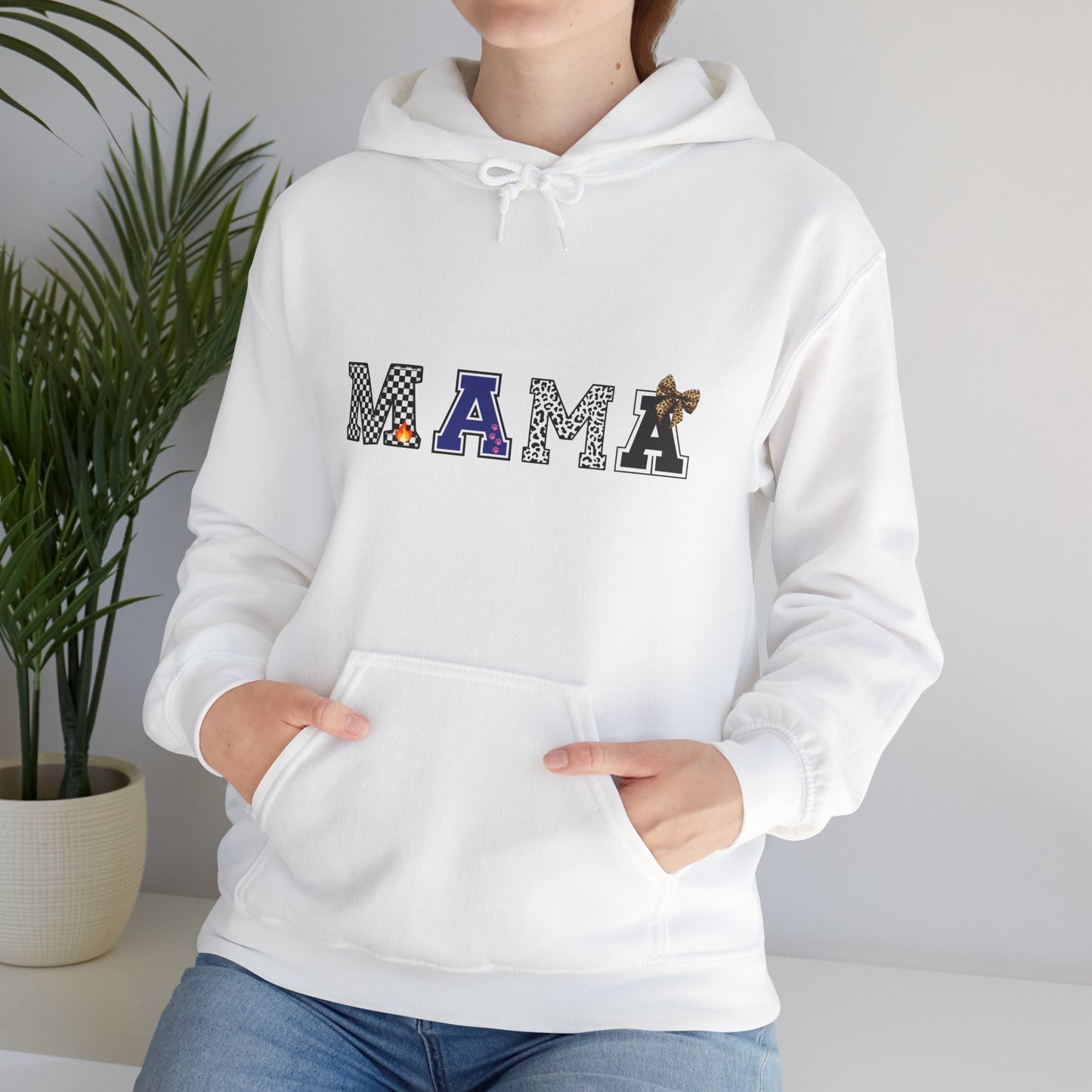 Mama Graphic Hoodie — Cute Patterned Letters Mom Pullover