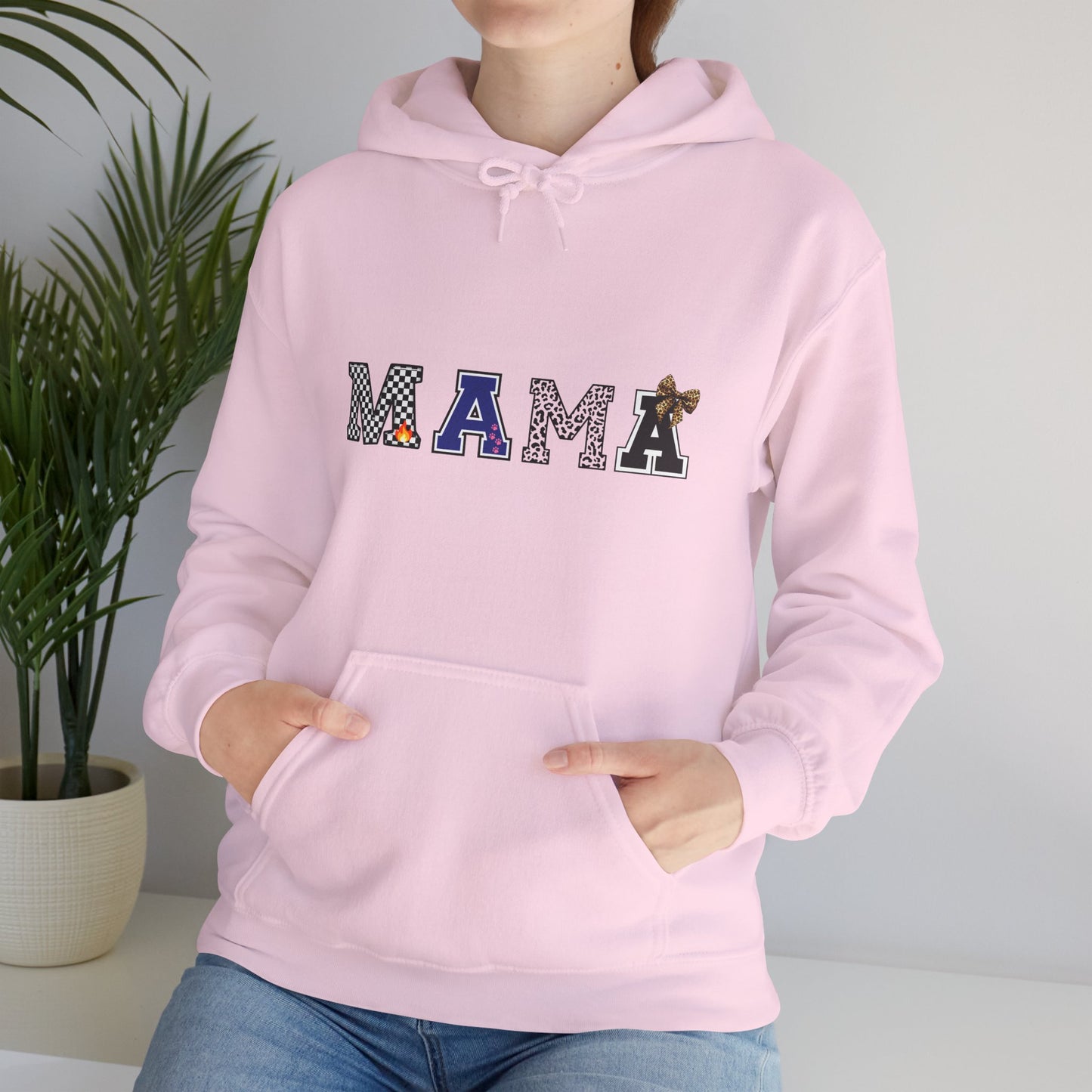 Mama Graphic Hoodie — Cute Patterned Letters Mom Pullover