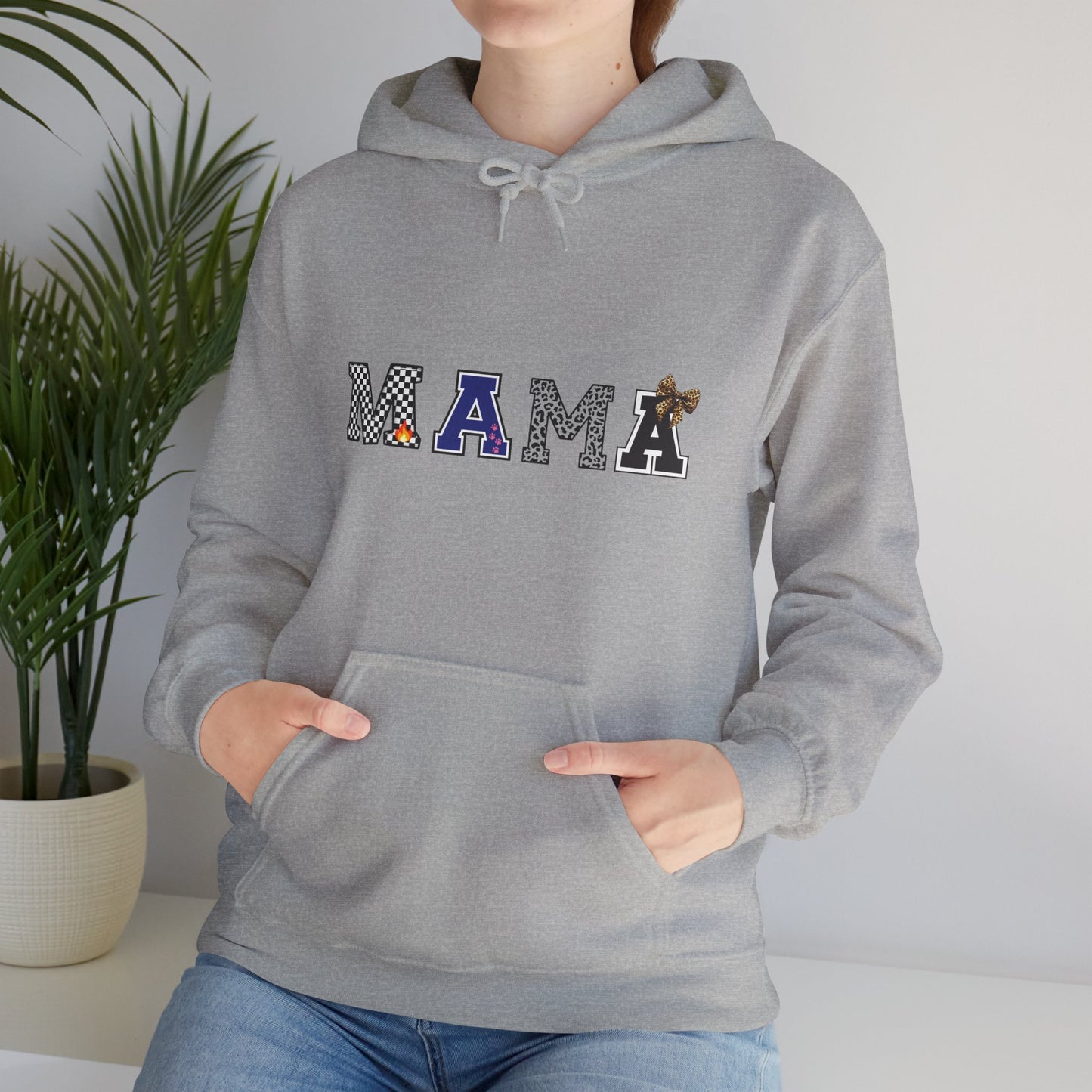 Mama Graphic Hoodie — Cute Patterned Letters Mom Pullover