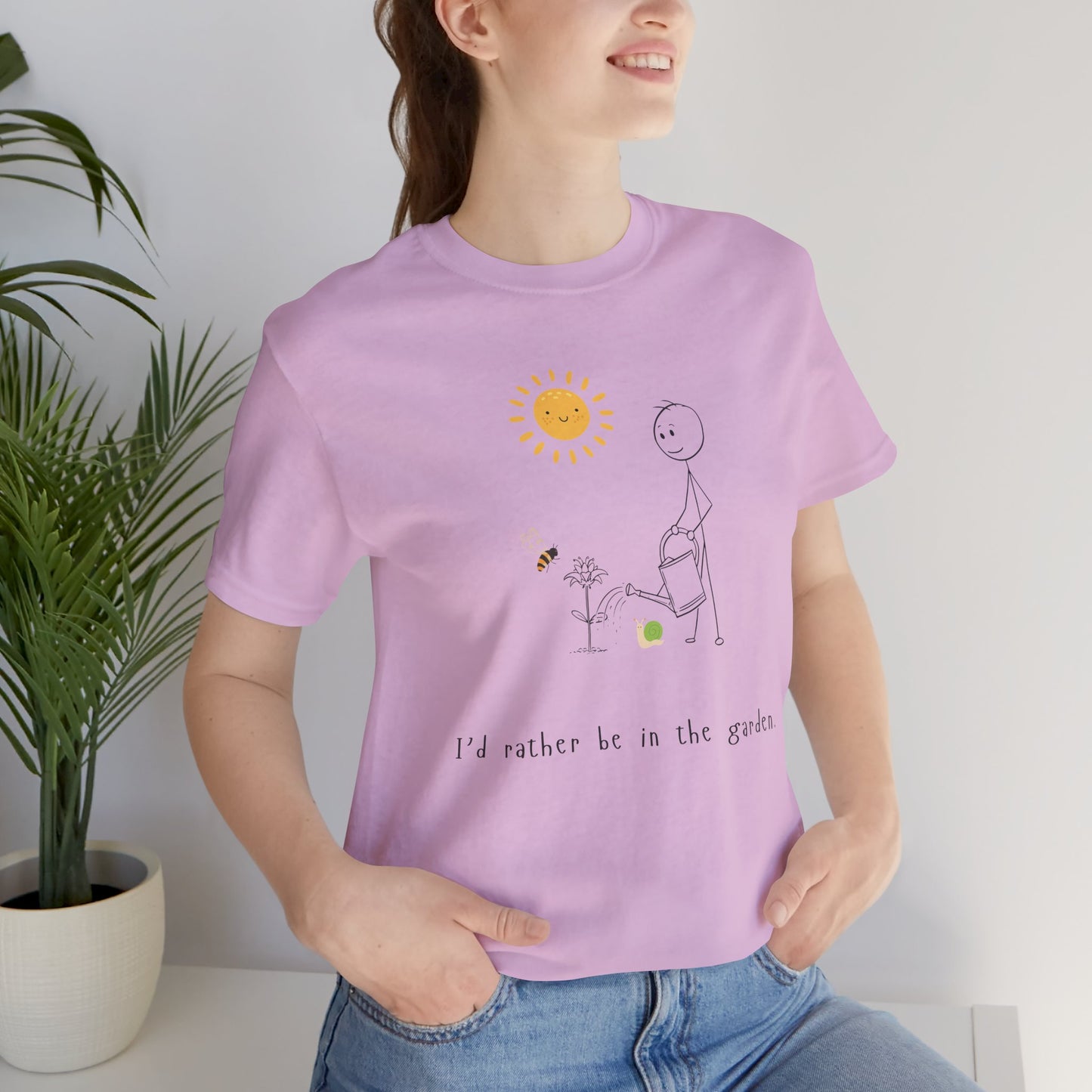 Garden Vibes Tee — "I'd rather be in the garden" Short Sleeve T-Shirt