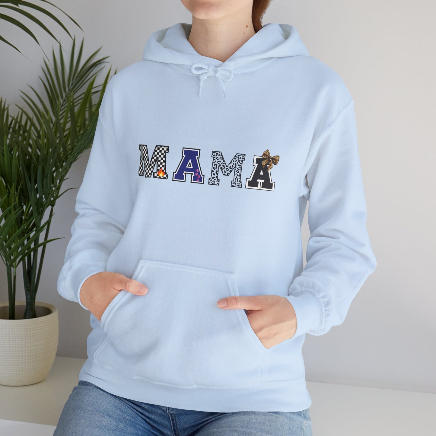 Mama Graphic Hoodie — Cute Patterned Letters Mom Pullover