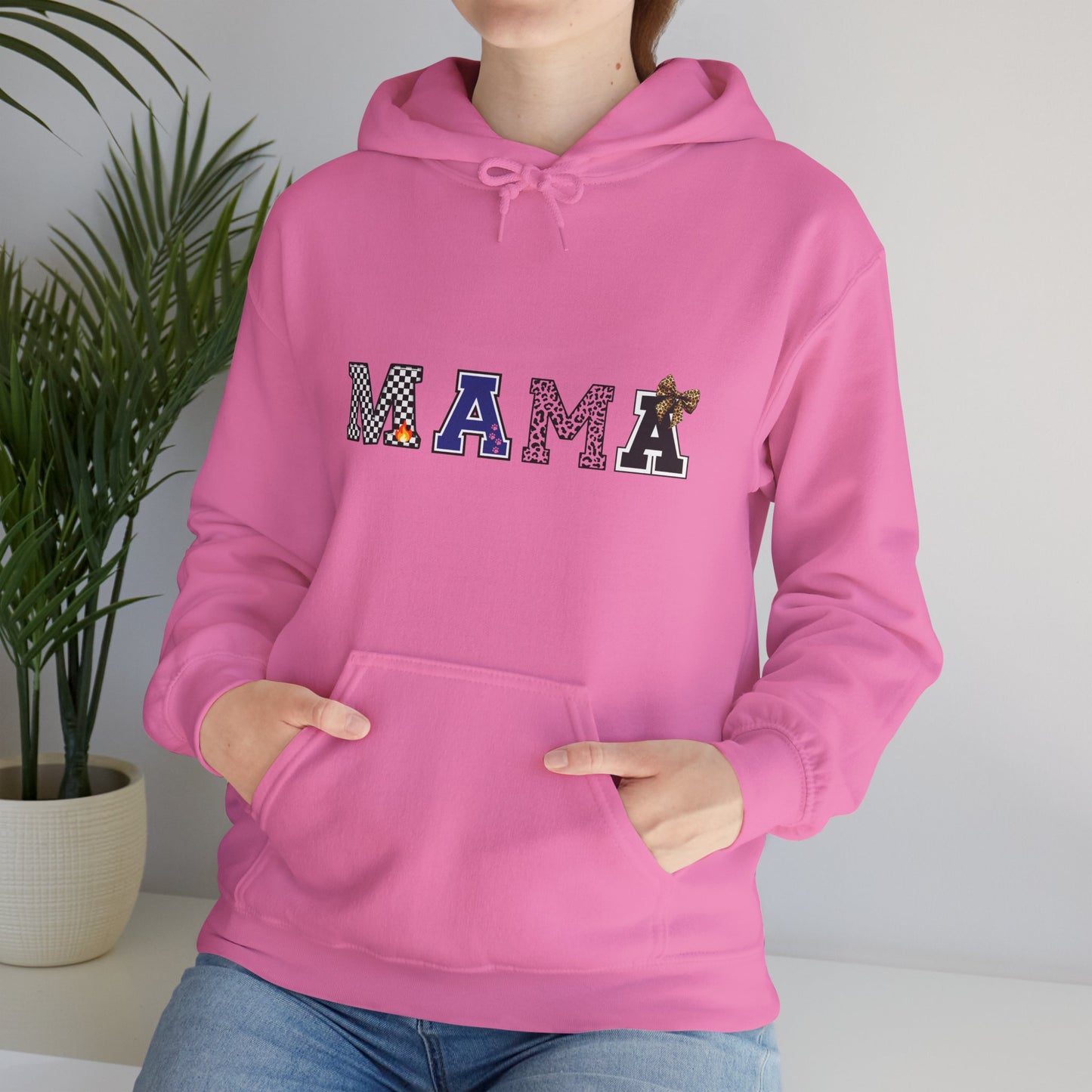 Mama Graphic Hoodie — Cute Patterned Letters Mom Pullover